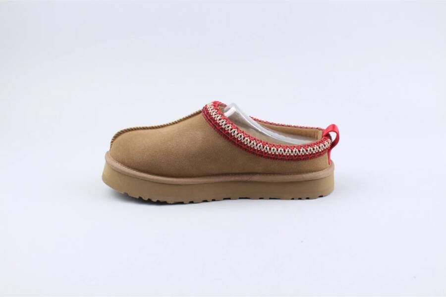 Ugg Kastanje Slipper met Gebreid Detail Brown Dames