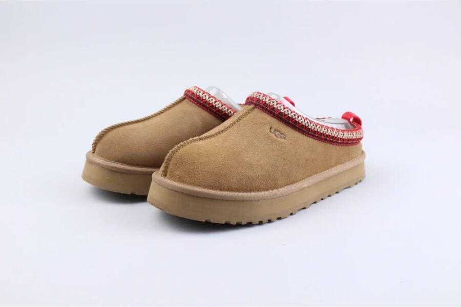 Ugg Kastanje Slipper met Gebreid Detail Brown Dames