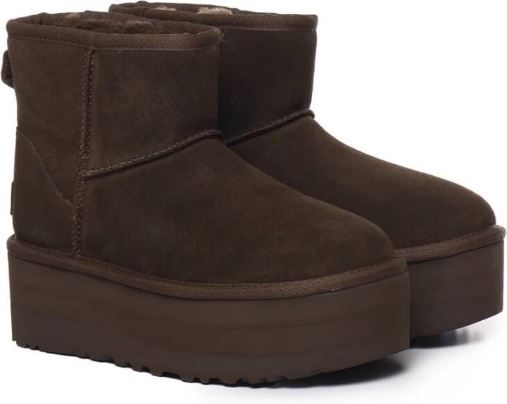 Ugg Klassieke Enkellaarsjes met Mini Platform Brown Dames