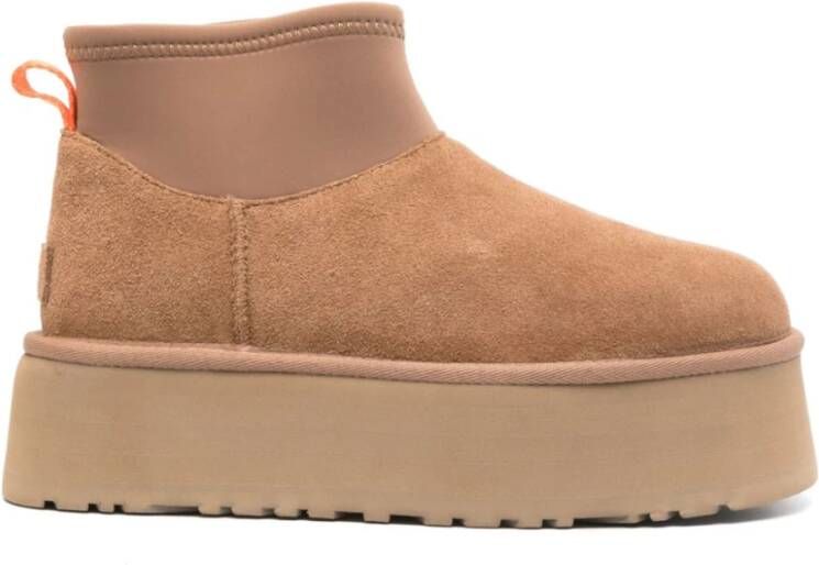 Ugg Klassieke Mini Dipper Puffer Platform Laars Beige Dames