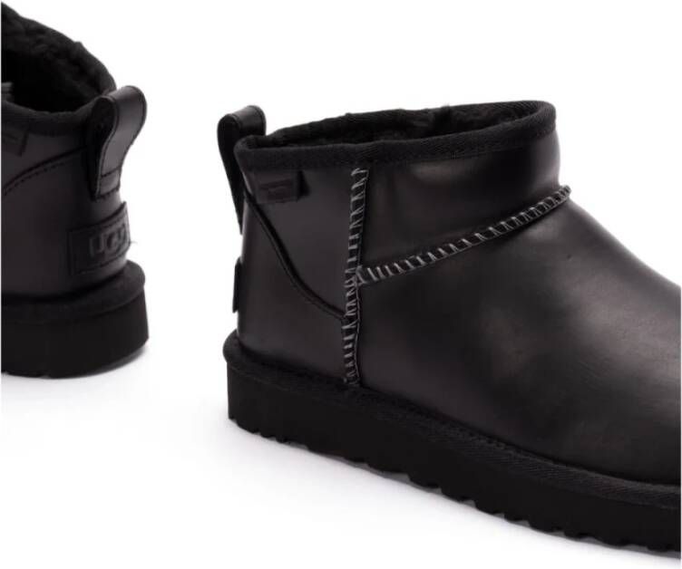 Ugg Klassieke Ultra Mini Leren Regenerate Laarzen Black Dames