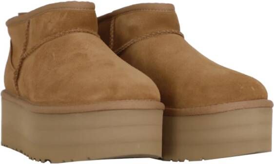 Ugg Klassieke Ultra Mini Platform Enkellaarzen voor Dames Brown Dames