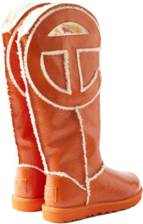 Ugg Logo Tall Crinkle Laarzen Spicy Pumpkin Orange Dames