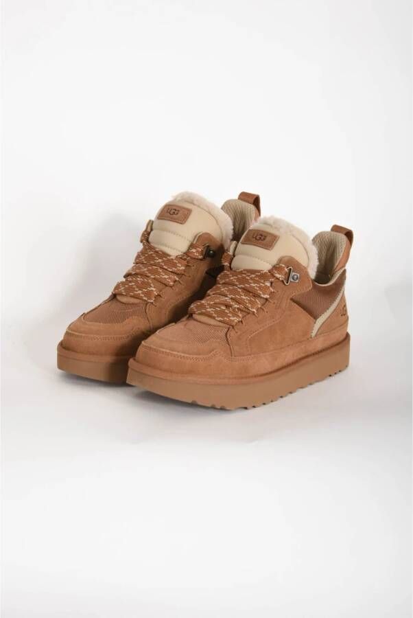 Ugg Lowmel suède en gerecyclede ballistische canvas sneakers Brown Heren