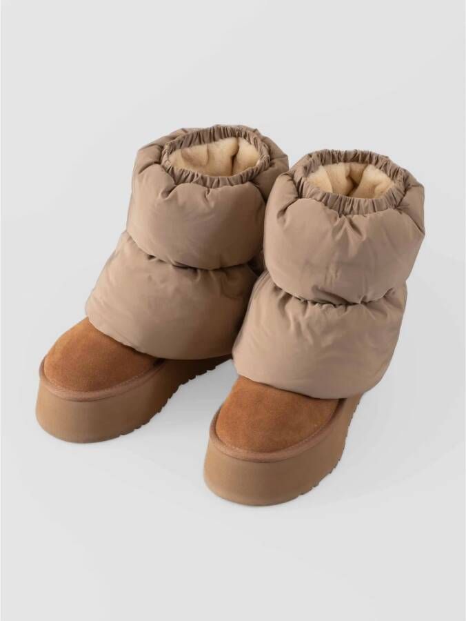 Ugg Omkeerbare Puffer Jas Brown Dames