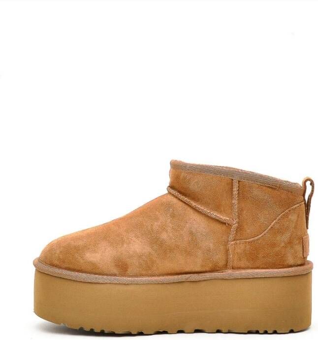 Ugg Platform Suède Laars in Hazelnoot Yellow Dames