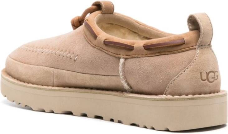 Ugg Sand Suede Slipper met Knotted Detail Beige Dames