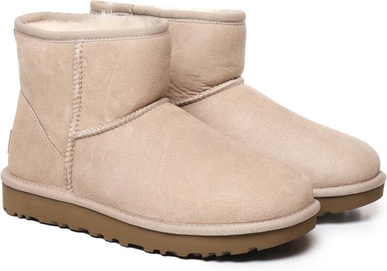 Ugg Schapenvacht Suède Laarzen Zandkleur Beige Dames