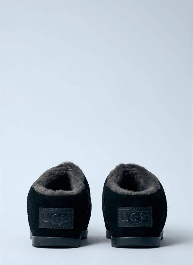 Ugg Shearling Gevoerde Flatform Slides Black Dames