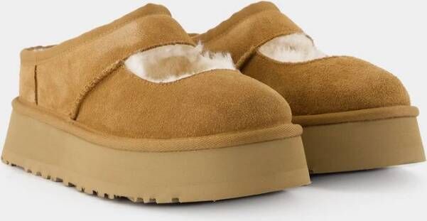 Ugg Shearling Mary Jane Mules Bruin Beige Dames