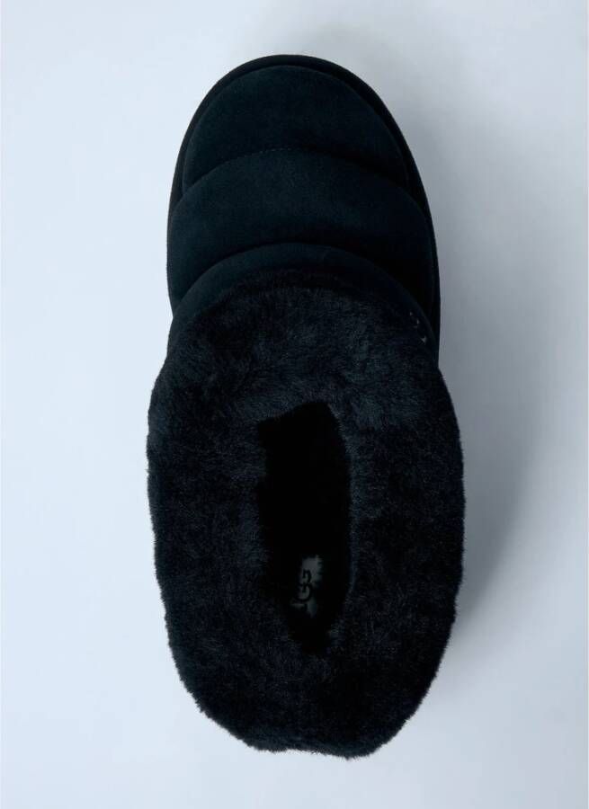 Ugg Shearling Platform Pantoffels met Gewatteerde Kraag Black Dames