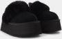 Ugg Zwarte suède en wollen slipper sandaal met 5 cm sleehak Zwart Dames - Thumbnail 4