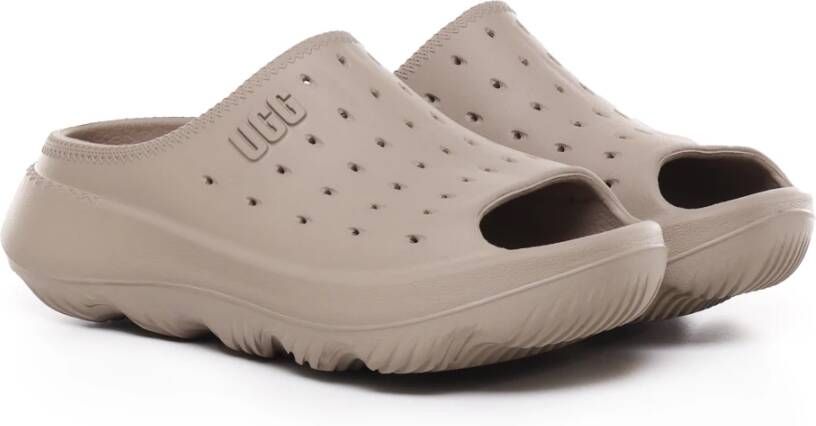 Ugg Stenen Rubber Slides met Geprikt Bovenwerk Gray Heren