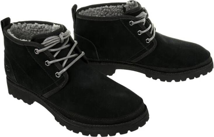 Ugg Stijlvolle Heren Leren Winterlaarzen Black Heren