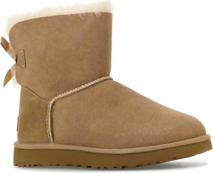 Ugg Suède Bow Enkellaarzen Beige Dames