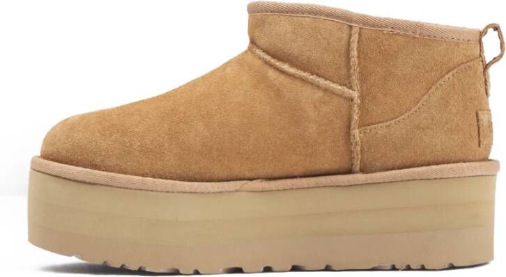 Ugg Suède Enkellaars met Plateau Brown Dames