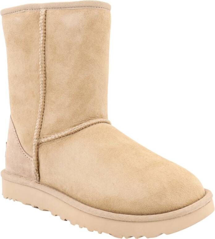 Ugg Suede Enkellaarzen met Nepbont Voering Beige Dames