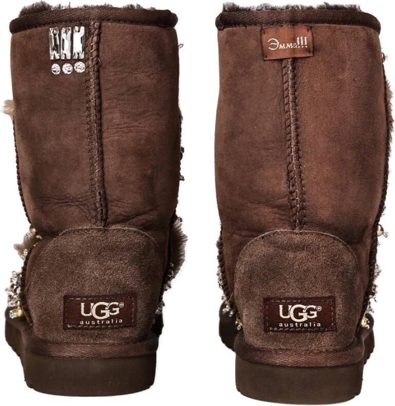 Ugg Suède Enkellaarzen met Stenen Brown Dames