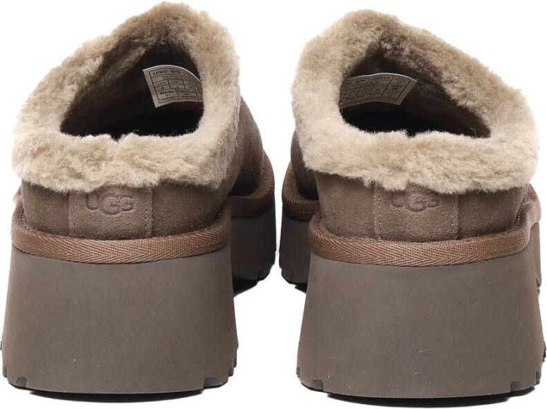 Ugg Suede Klompen met Rubber Hak Brown Dames