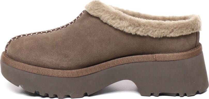 Ugg Suede Klompen met Rubber Hak Brown Dames