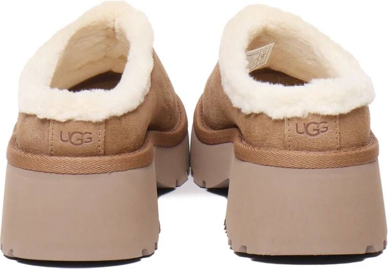 Ugg Suède Klompen Sandalen Kastanje Schapenvacht Brown Dames