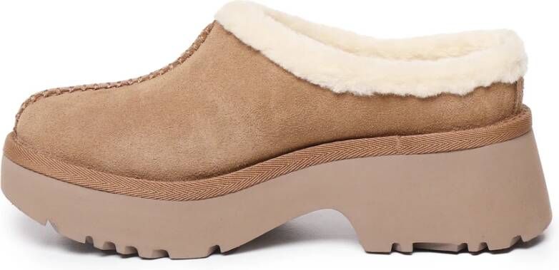 Ugg Suède Klompen Sandalen Kastanje Schapenvacht Brown Dames