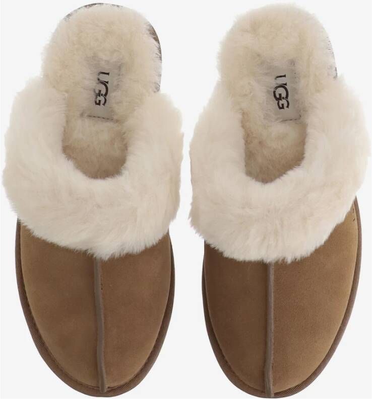 Ugg Suède Leren Schapenvacht Muiltjes Bruin Brown Dames