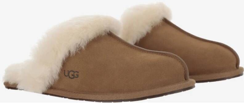 Ugg Suède Leren Schapenvacht Muiltjes Bruin Brown Dames