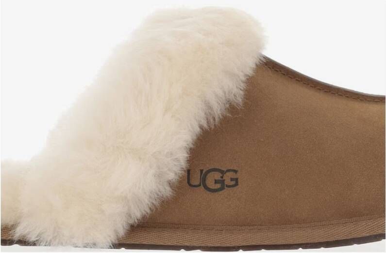 Ugg Suède Leren Schapenvacht Muiltjes Bruin Brown Dames