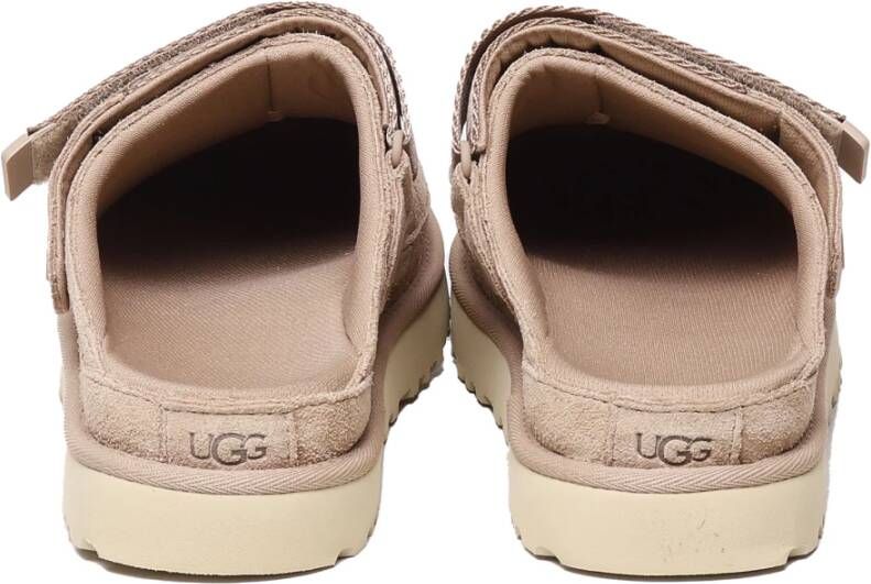 Ugg Suède Sandalen Slip-On Band Sluiting Beige Dames