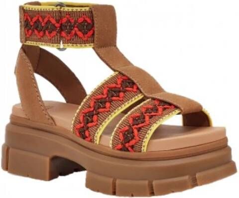 Ugg Suede Strap Sandals Brown Dames