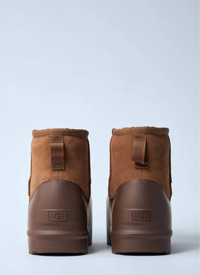 Ugg Suède Verborgen Platform Enkellaarzen Brown Dames