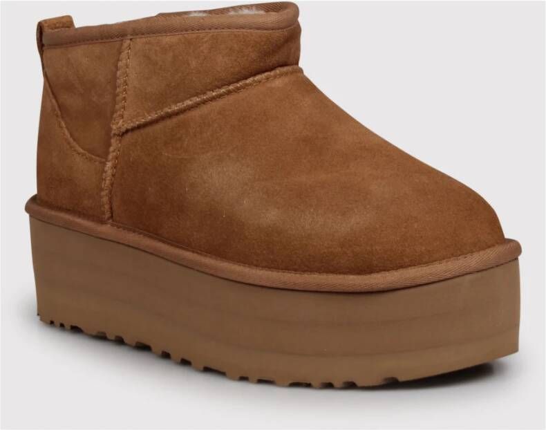 Ugg Ultra Mini Enkellaars Platform Brown Dames