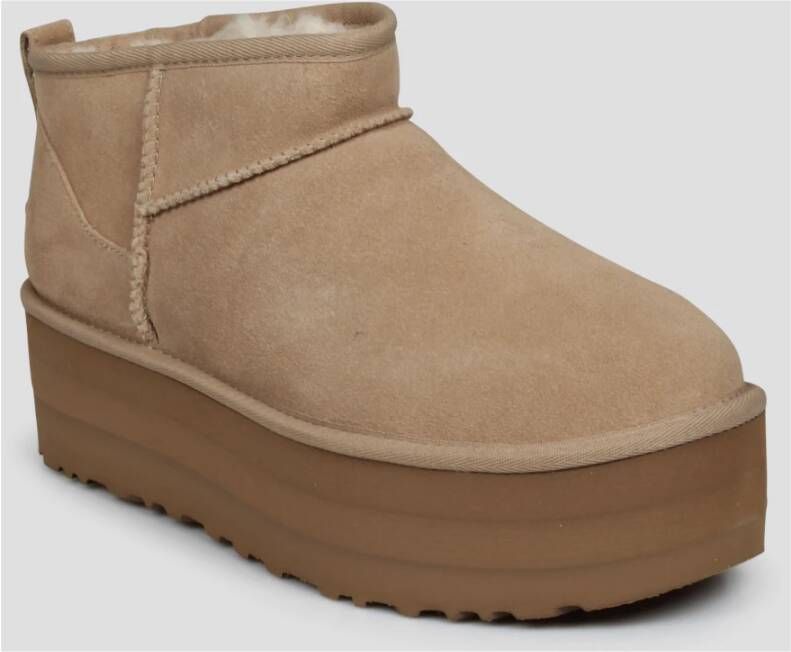 Ugg Ultra Mini Platform Suède Laarzen Brown Dames