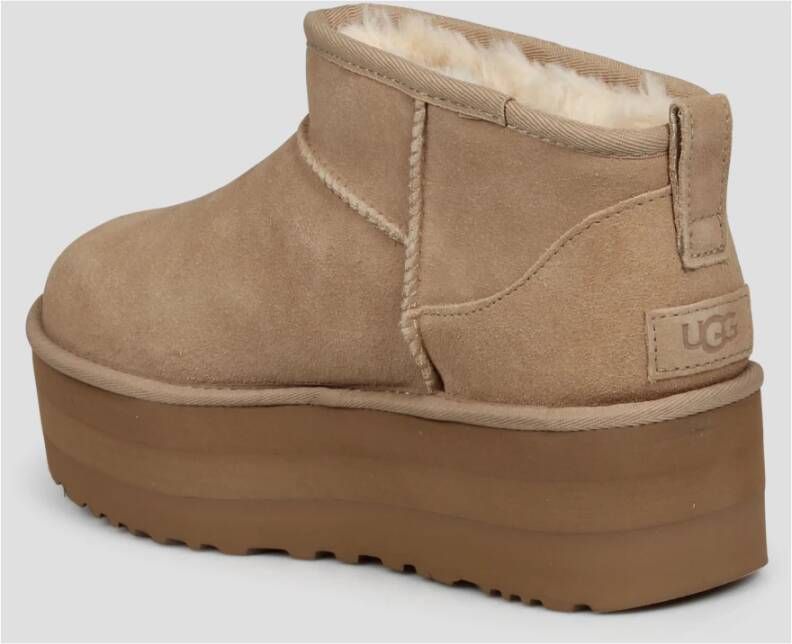 Ugg Ultra Mini Platform Suède Laarzen Brown Dames