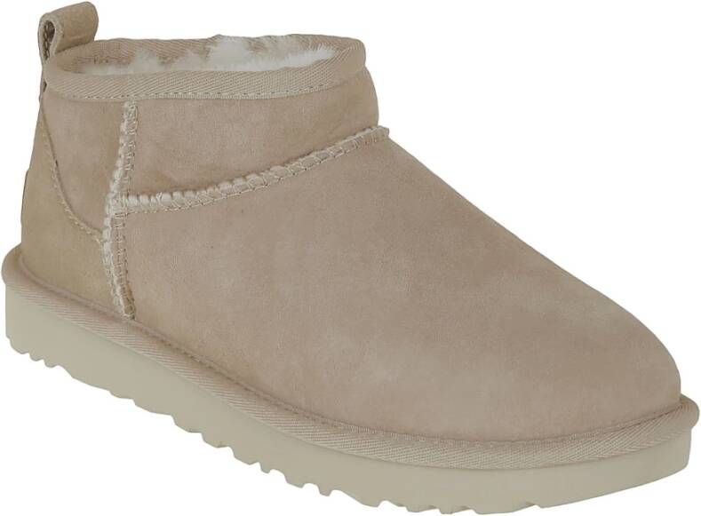 Ugg Ultra Mini Sheepskin Suede Boot Beige Dames