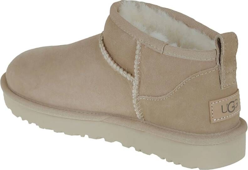 Ugg Ultra Mini Sheepskin Suede Boot Beige Dames