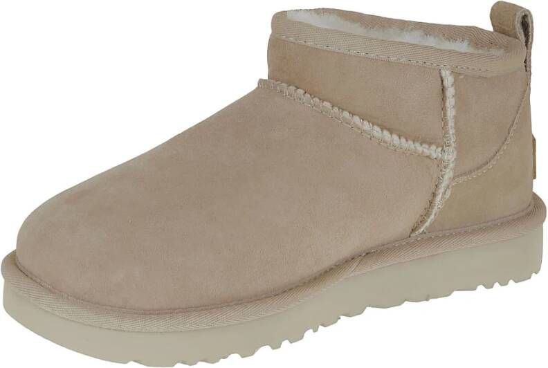 Ugg Ultra Mini Sheepskin Suede Boot Beige Dames