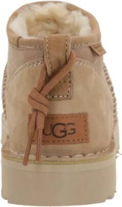 Ugg Zand Suède Enkellaars met Knoopdetail Beige Dames