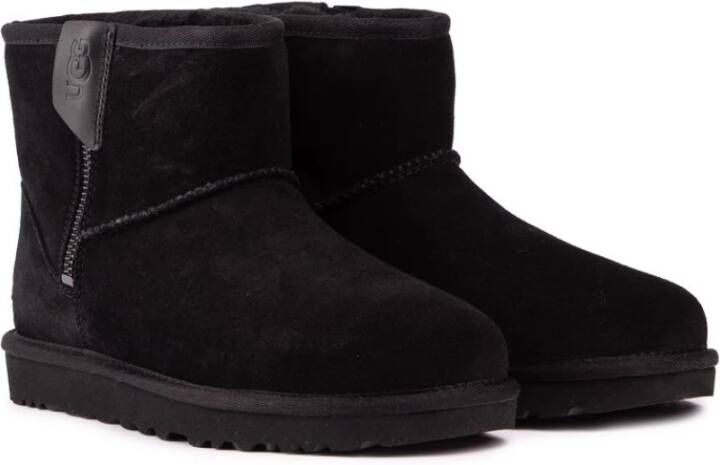 Ugg Zwarte Leren en Suède Ritslaarzen Black Dames