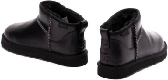 Ugg Zwarte leren geborduurde enkellaarzen Black Heren