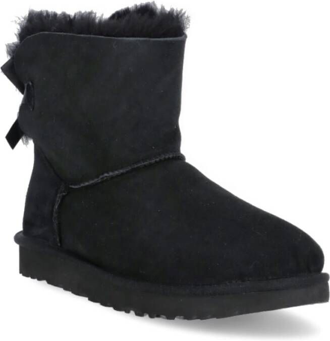 Ugg Zwarte Shearling Dameslaarzen met Strik Black Dames