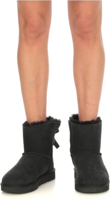 Ugg Zwarte Shearling Dameslaarzen met Strik Black Dames