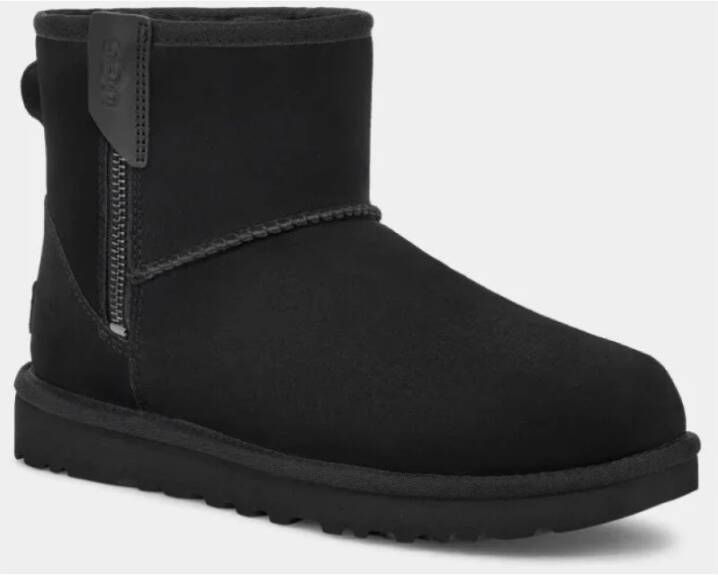 Ugg Zwarte Suède Enkellaars met Rits Black Dames