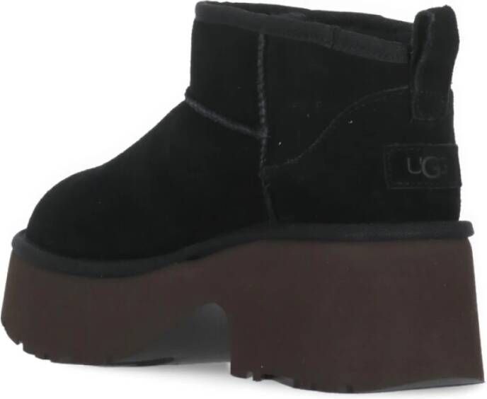 Ugg Zwarte Suède Enkellaarzen Black Dames