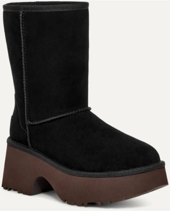 Ugg Zwarte Suède Enkellaarzen met 7 5 cm Hak Black Dames