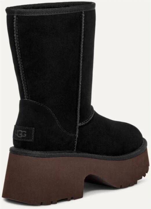 Ugg Zwarte Suède Enkellaarzen met 7 5 cm Hak Black Dames