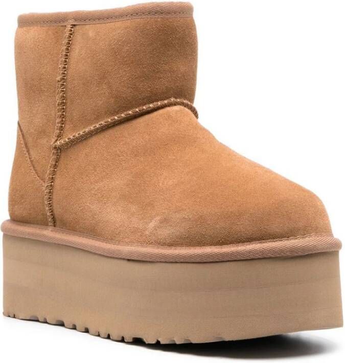 Ugg Zwarte Suède Platform Laars Brown Dames