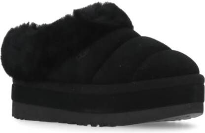 Ugg Zwarte Suède Slipper met Shearling Kraag Black Dames