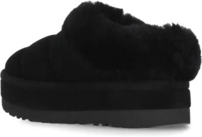 Ugg Zwarte Suède Slipper met Shearling Kraag Black Dames